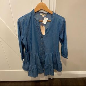 Entro Blue Button-Down Tunic